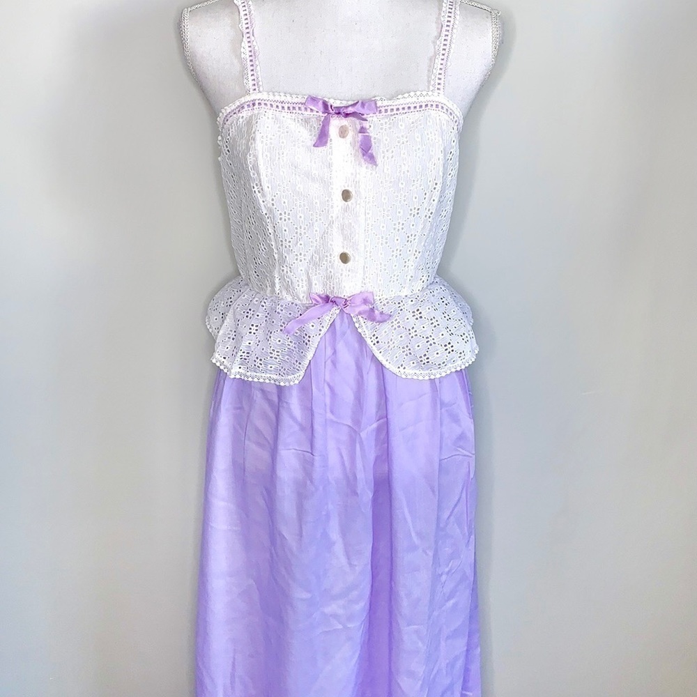 Vintage Eyelet Lace Lavender Nighty/Summer Dress